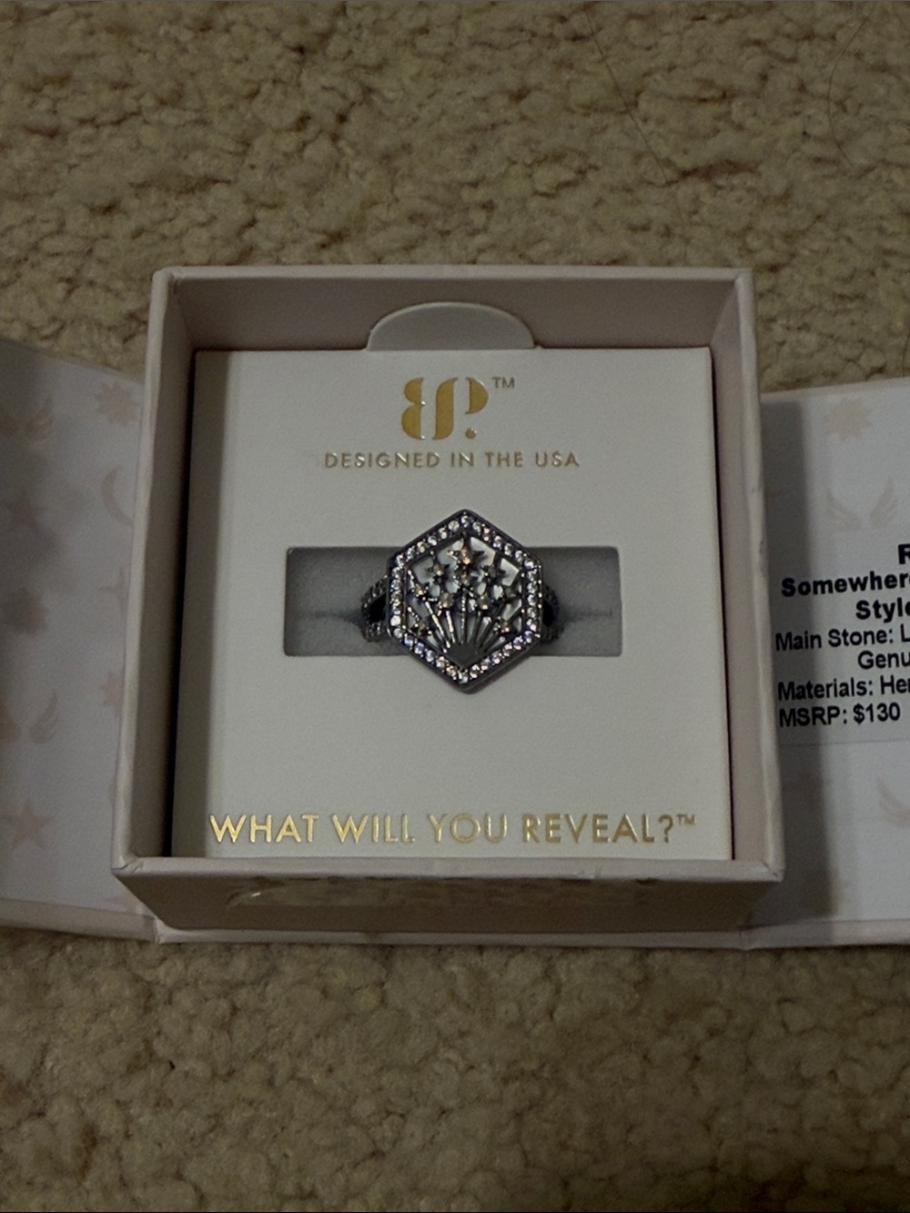 BP Halo ring size 6. Somewhere over the rainbow.